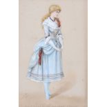 Richard Jack RA (1866-1952) Young lady in formal dress Signed and inscribed, watercolour