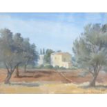 Hermione Hammond (1910-2005) "An Olive Grove, Cyprus"Signed, oil on board, 25.5cm by 33.5cm