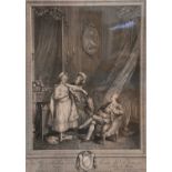 After Nicolas Lavreince (1737-1807) SwedishL'heureux momentBlack and white print, together with a
