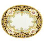 A Royal Crown Derby Porcelain Oval Serving Platter, en suite to the previous44cm wideRivetted repair