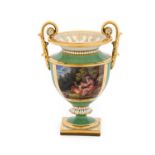 A Flight, Barr & Barr Worcester Porcelain Vase, by Thomas Baxter, circa 1815, of urn shape with twin