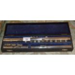 A silver-plated flute in case by J. R. Lafleur & Son Ltd