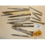 Good quantity of silver and other dip pens, propelling pencils etc.