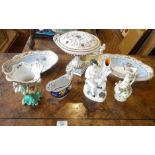 Group of assorted English porcelain including a pair of Bloor Derby dishes etc (7)