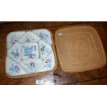 Chinese Republic porcelain supper set in a woven box with cover