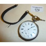 935 silver pocket watch, engraved inside as by J.B. Dent & Sons