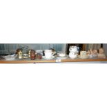 Collection of small china ornaments and coffee cans etc.