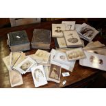 Large collection of assorted cabinet cards & cartes de visite, and two albums of similar
