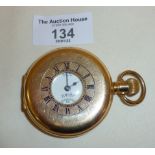 Waltham Equity half hunter gold plated pocket watch in "Star" case, c. 1917