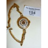 9ct gold cased ladies watch with 9ct gold filled bracelet strap, approx. 22g