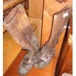 WW1 Cavalry officer's leather lace-up riding boots (being sold for Mencap)