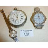 The Wonder pocket watch in Silveram case, replica Tag Heuer wrist watch and a ladies' Omega wrist