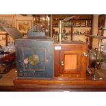 Victorian mahogany, brass and tinplate magic lantern (converted)