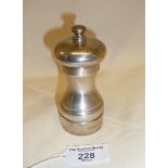 Hallmarked sterling silver table pepper mill or grinder