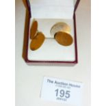 Pair of 9ct gold cufflinks in case, approx. weight 3.5g