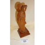 Carved Chinese sandalwood lady figure