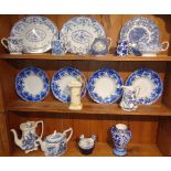 Quantity of assorted blue and white china (19 items)