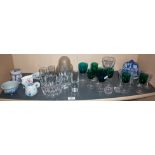 Orrefors glass bowl, six Kosta Boda tumblers and other glassware, etc.