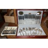 Viners canteen of Kings pattern silver-plated cutlery (8 settings) and fish eaters set