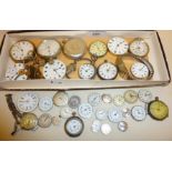 Good collection of pocket watches (many silver cased) and keys. Together with antique wrist watch