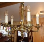Five-branch brass chandelier