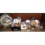 Vintage Xena Warrior Princess collectables - glasses, plate, figurines etc