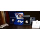 Cased silver proof coin sets, by Royal Mint, 2007 diamond wedding crown, 2008 Royal Shield of