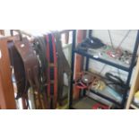 Quantity of harness and other riding tack, inc. bits and crop etc.