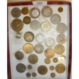 Good lot of Georgian, Victorian etc. silver coins and a 1986 £2 coin, total silver weight approx.