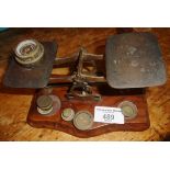 Victorian brass letter scales and weights