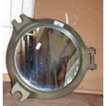 Brass porthole mirror