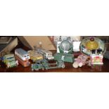 Collection of tinplate vehicles etc. inc. Walt Disney Donald Duck spinning top, a Minic Toys