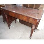 Victorian mahogany side table on turned legs