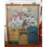 18th/19th c. Chinese Ancestors painting, 115cm x 90cm