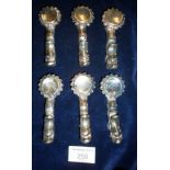 Set of six Chinese silver-plated brush rest scroll weights