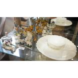 Collection of English and Continental porcelain miniature figurines of poodles, sheep and