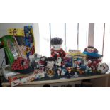 A spiffing collection of Dennis the Menace memorabilia, inc. lunch box, figures, cap, etc.