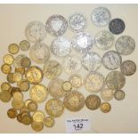 Silver coins, Victorian etc., approx 315g