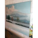 A wintry landscape in oils by Brian Taylor, 28" x 36"