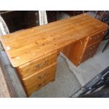 Modern pine kneehole desk