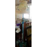 Painted wood standard lamp with Liberty fabric tasselled shade