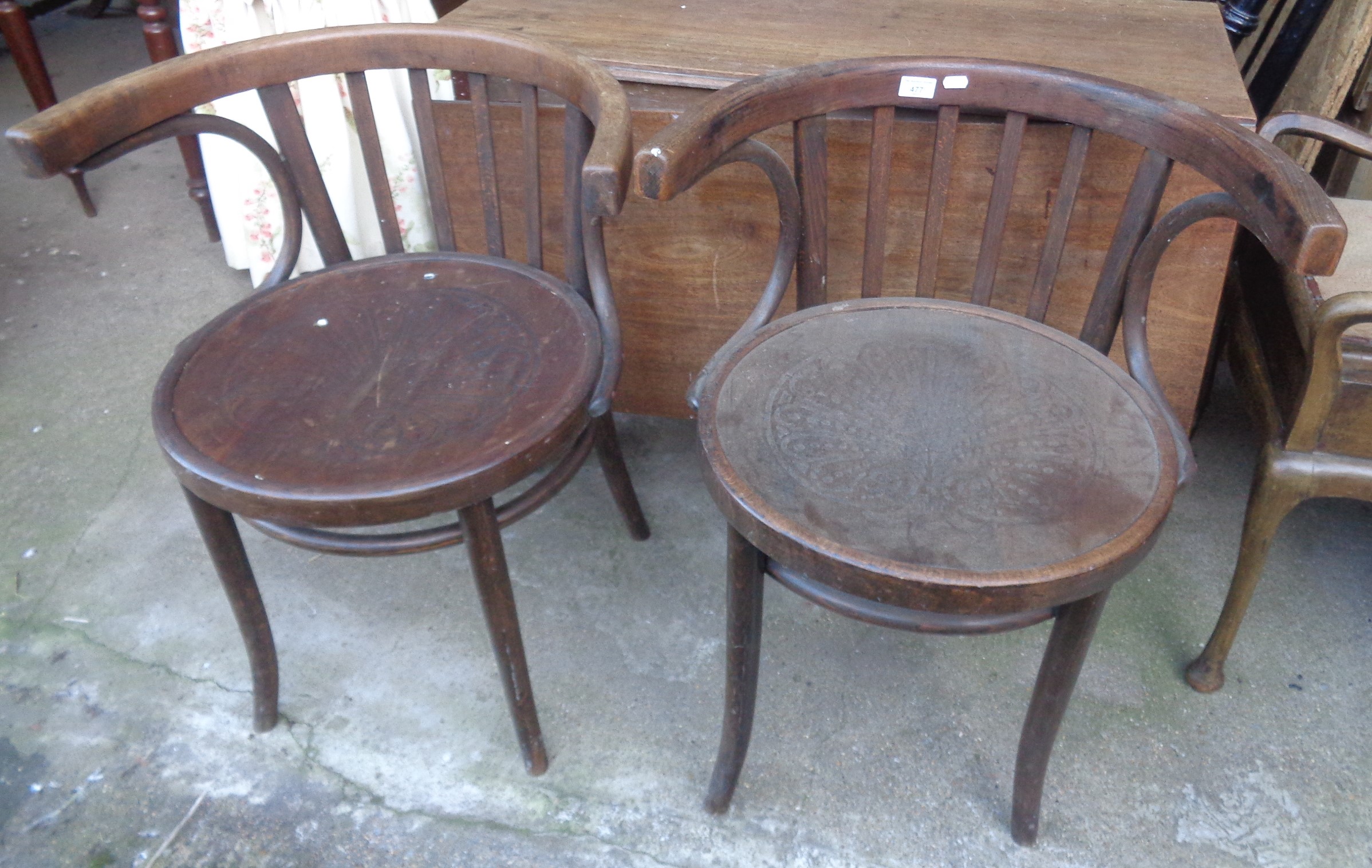 Pair of bentwood armchairs