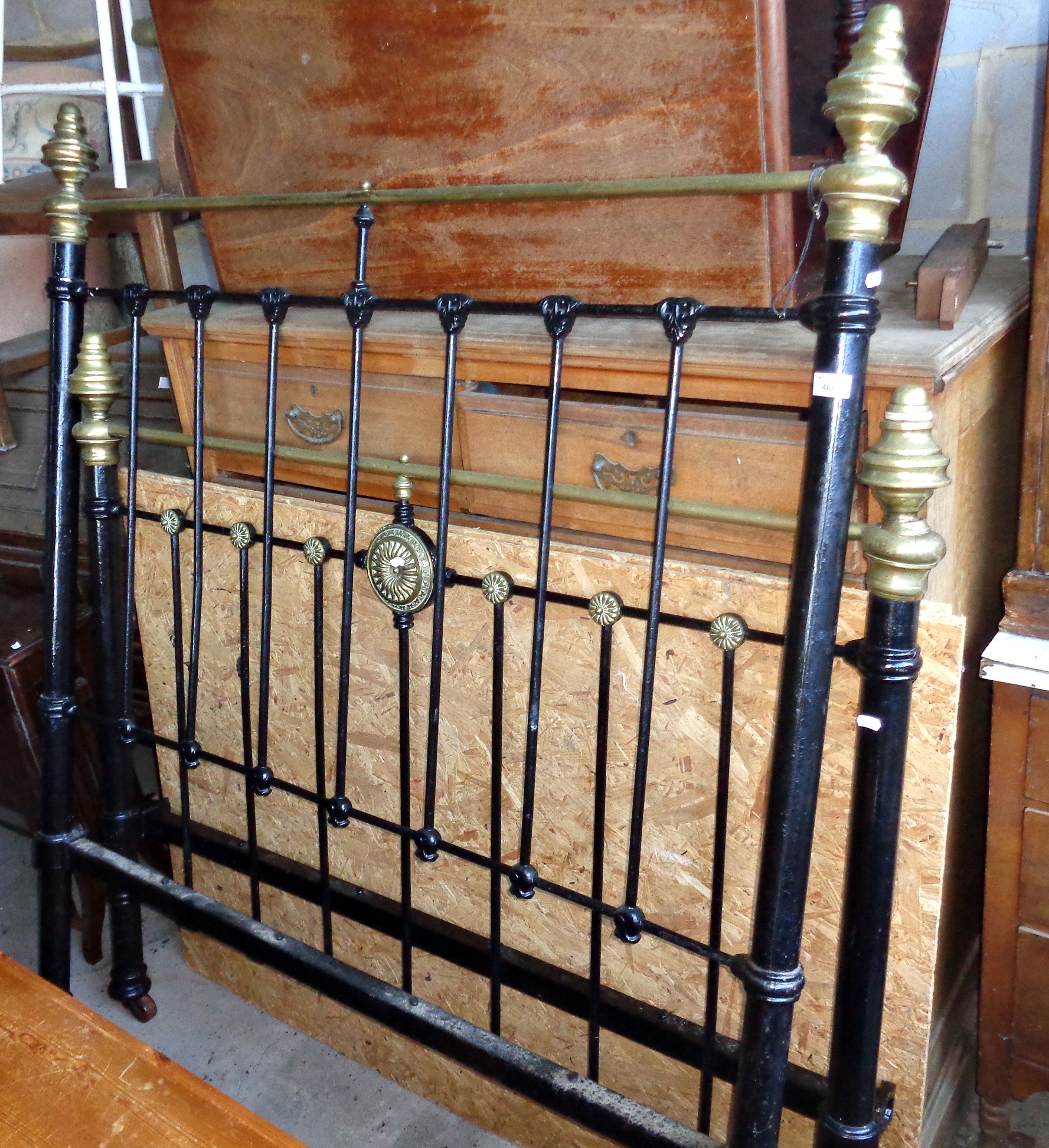 Victorian brass and iron double bedstead