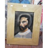 Small contemporary oil portrait on board of St. Paul, 20" x 16" inc. frame