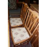 Pair of Edwardian inlaid satin walnut bedroom chairs