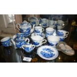 Two blue and white china children's teasets