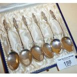 Cased set of six hallmarked silver apostle spoons