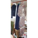 Vintage clothing - silk dress made from an old shawl, a cape etc. and assorted lacework