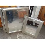4 x wall mirrors with silver painted wood frame