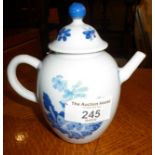 Chinese Kangxi style blue and white miniature teapot